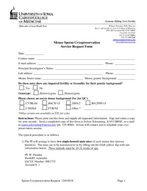 Fillable Online medicine uiowa CRISPR Injection Service Request Form ...