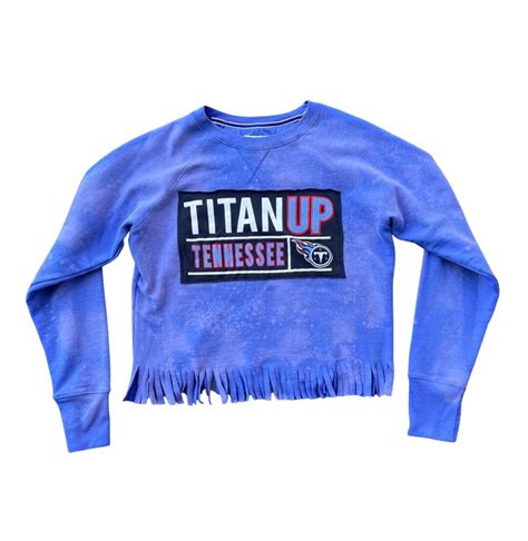 Women's Tennessee Titans Acid Wash Fringe Sweatshirt Women's Titans ...
