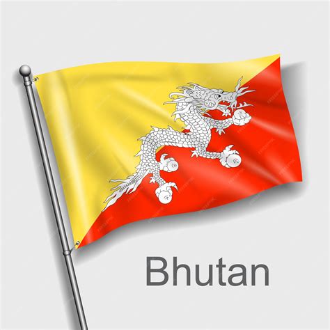 Premium Vector | The national flag of Bhutan in Asia