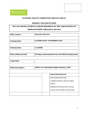 Fillable Online RFQ AIR 2020-014 - National Health Laboratory Service ...