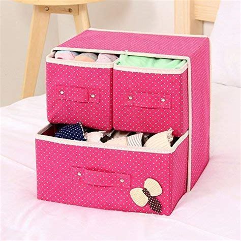 Buy SHIV ENTERPRISE Foldable 3 Drawer Fabric Storage Box Organizer, 30 ...