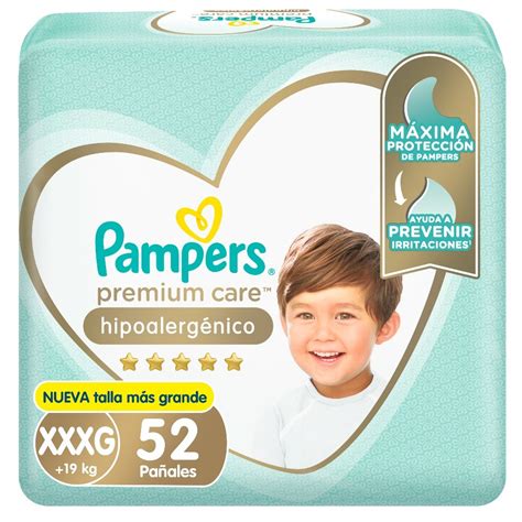 PAMPERS PERMIUM CARE XXXG 52 PAÑALES