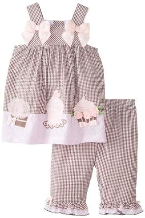 Buy Bonnie Baby Baby Girls' Seersucker Top with Cupcake and Seersucker ...