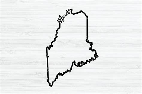 Buy Maine Outline SVG. Maine Cursive Vector File. Maine Design. Maine ...