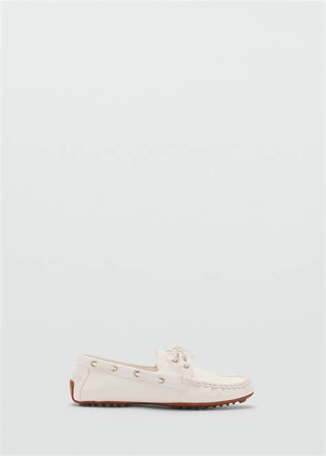Leather boat shoes with laces - Women | MANGO Hong Kong SAR of China