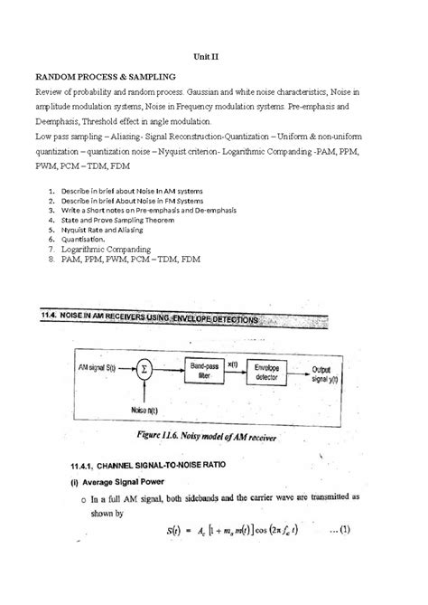 Unit 2 - SGSGDGDGHFD - Unit II RANDOM PROCESS & SAMPLING Review of ...