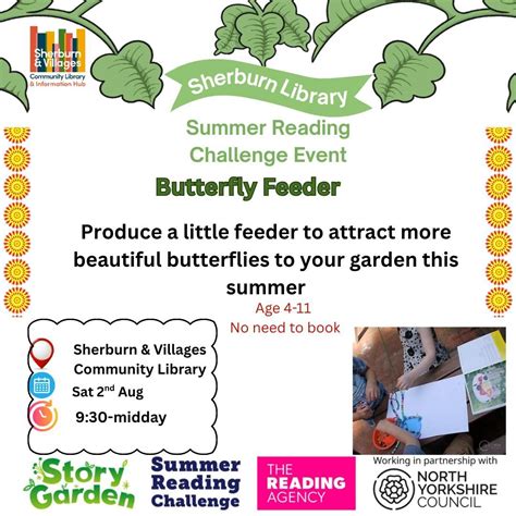 Summer Reading Challenge - Butterfly Feeder, Finkle Hill, LS25 6EA ...