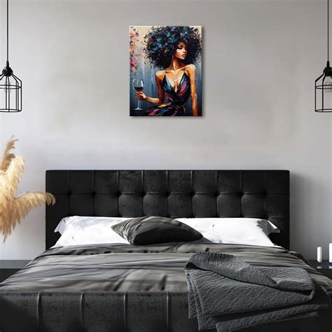 OneSheep Shop The Red Wine Girl Wall Art Black Girl India | Ubuy