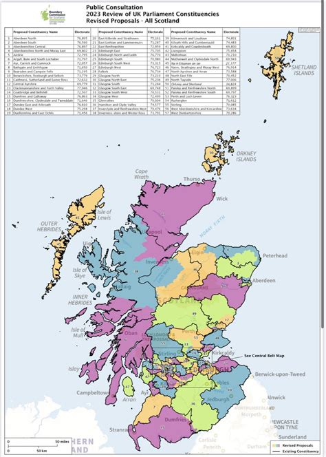 The proposed new constituency boundaries of Scottish Westminster seats ...
