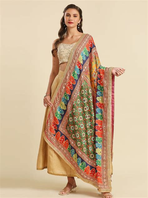 Multicolour Digitally Printed Pakistani Mirror Work Dupatta – Dupatta ...