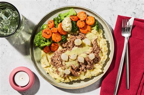 Pot Roast Shredded Beef & Mash with Pearl Onions, Parmesan Butter ...