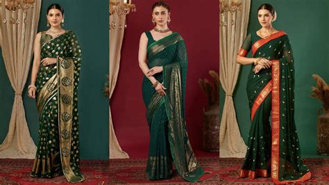 10 Beautiful Green Teej Sarees Perfect for Teej 2025 – Sudathi