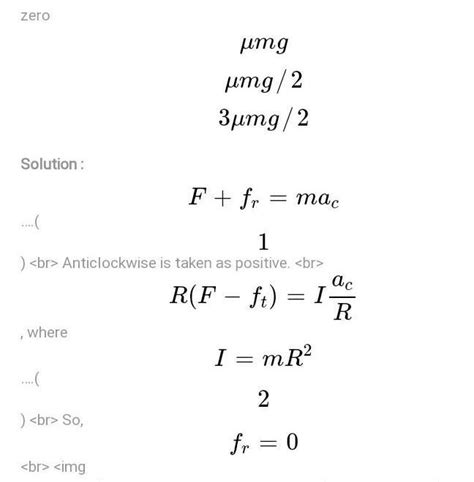 A massless string is wrapped around a solid cylinder having mass m and ...
