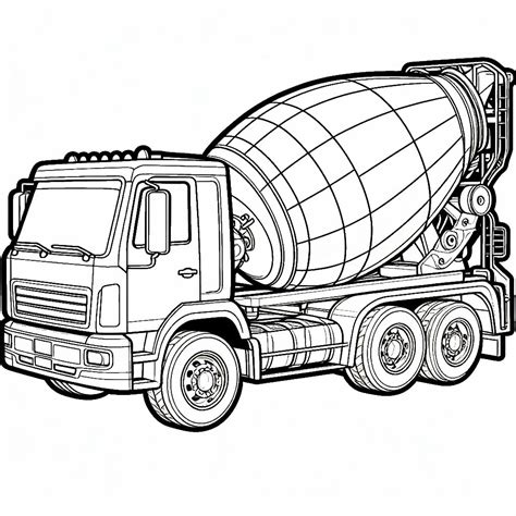 Cement Truck Coloring Page Pdf