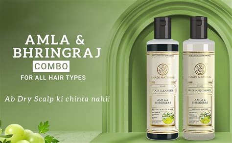 Khadi Natural Amla & Bhringraj Hair Cleanser & Conditioner Combo Pack ...