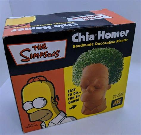 Sealed NEW Simpsons Homer Simpson Chia Pet Handmade Collectible Planter ...