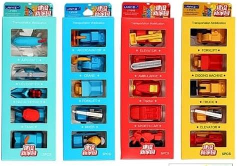 Kreative Kraft 3D Car-Shaped Eraser Set – 5-Piece Fun Toy Erasers for ...