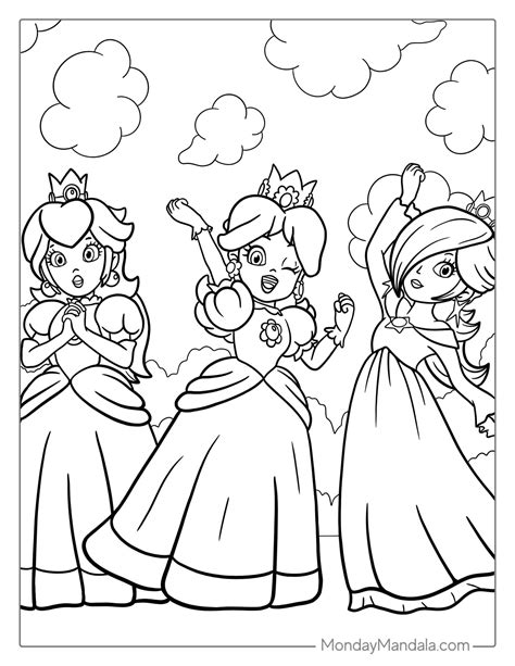 Super Princess Peach, Princess Daisy, Disney Princess Colors, Colouring ...