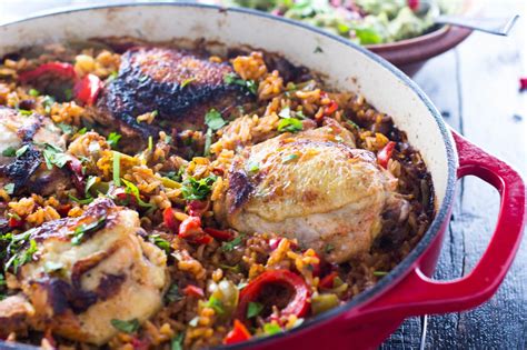 One Pot Chicken Fajitas and Rice - Girl and the Kitchen