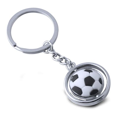 TOYMYTOY Soccer Ball Keychain - Metal Rotating 3D Sports Keychain ...