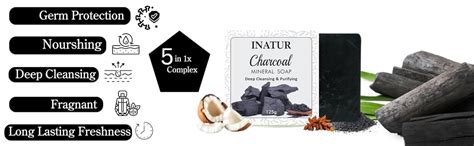 Buy inatur Charcoal Handmade Soap | For Deep Cleansing & Detoxifying ...
