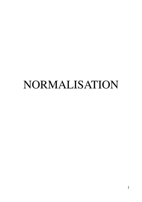 Image result for Normalisation
