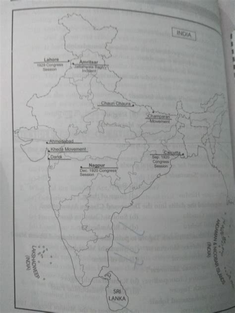 Class 10th history book Lesson 3rd important places in map - Brainly.in