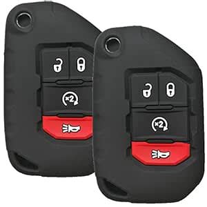 Qty(2) Alegender Black 4 Buttons Flip Key Cover Case Fob Holder Bag ...