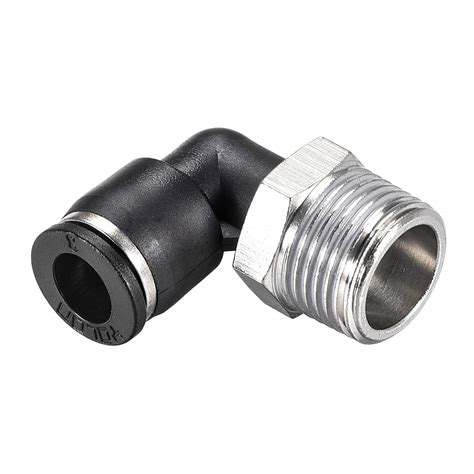 uxcell Push To Connect Tube Fitting Male Elbow 8mm Tube OD X 3/8 NPT ...