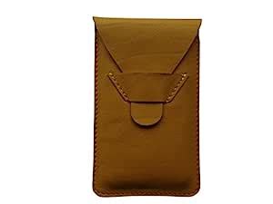 ATV Genuine Leather SANDY YELLOW COLOR Pouch Case Flip Cover For Acer ...