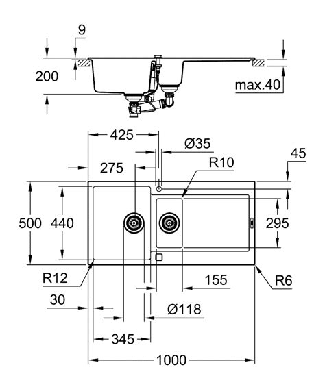 K500 Composite sink with drainer | GROHE