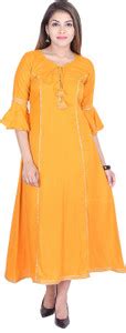 Inspiro Women A-line Yellow Midi/Calf Length Dress - Buy Inspiro Women ...