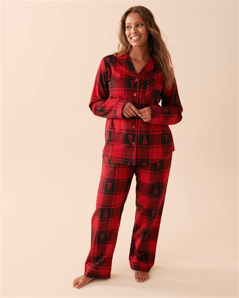 Plaid Flannel PJ Set - Red Fir Plaid | la Vie en Rose