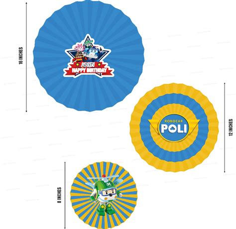 Robo poli Theme Paper Fan | Party supplies online – Party Supplies India