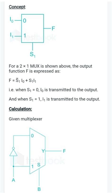 Obtain the Boolean expression of the 2:1 MUX shown in the figure below ...