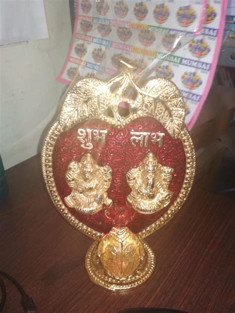 Buy Collectible India Laxmi Ganesha Diya Idol Statue- Brass Gold Finish ...