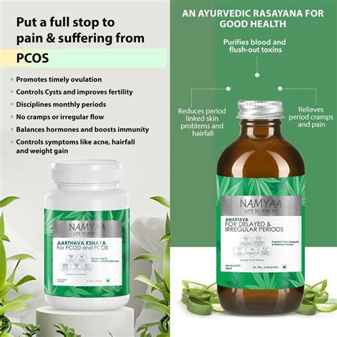 Namyaa PCOD PCOS Syrup & Tablets Regulate Periods, Promote Fertility ...