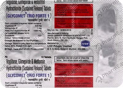 Buy Glycomet Trio Forte 1mg Strip Of 10 Tablets Online at Flat 15% OFF ...