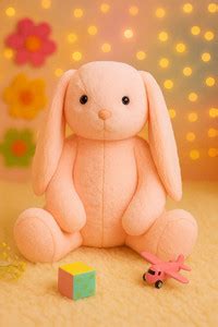 Saiak Cute Long Ear Bunny Soft Toy – Pink Plush Stuffed Animal Doll ...