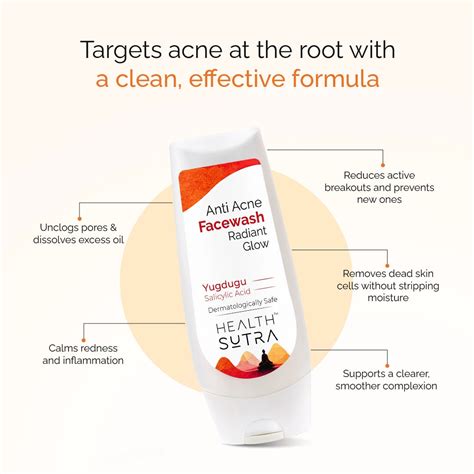 Anti-Acne Face Wash Radiant Glow - with Yugdugu and Salicylic Acid - 1 ...