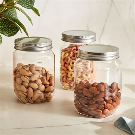 Buy Garnet Crystal Set of 3 PET Storage Jars - 460ml from Home Centre ...