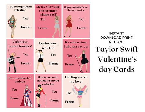 Taylor Swift Printable Valentines - Educational Printable Activities