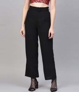 SASSAFRAS Regular Fit Women Black Trousers - Buy SASSAFRAS Regular Fit ...