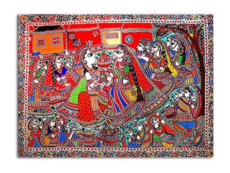 Tamatina Madhubani Art Canvas Painting|The Royal Wedding|Art|Size-13X10 ...