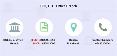 BOI D. C. Office Bokaro IFSC Code BKID0004858