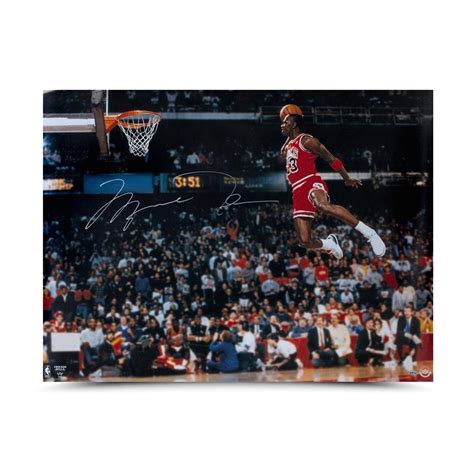 Michael Jordan // Signed + Framed "Gatorde Free Throw" Dunk Photo ...