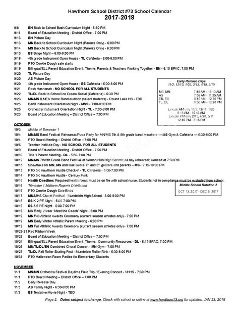 Hawthorne Elementary Calendar - Printable Word Searches