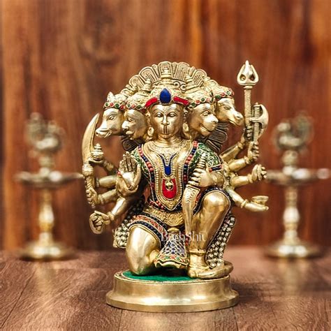 Buy Brass Superfine Panchmukhi Hanuman 11 " - Budhshiv.com