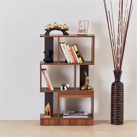 Buy Helios Quadro 3-Tier Book Shelf - Brown from Helios by Home Centre ...