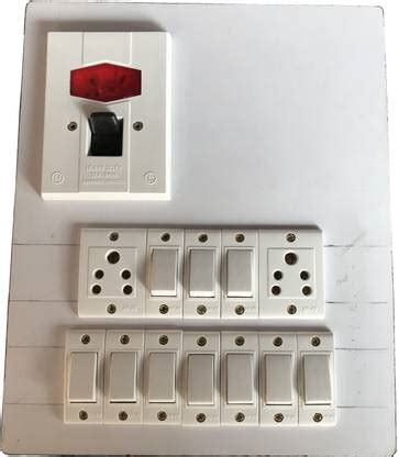 Tinax Wooden Electrical Switch Board (10 Switches,2 Sockets & 1 Dp) 6 A ...